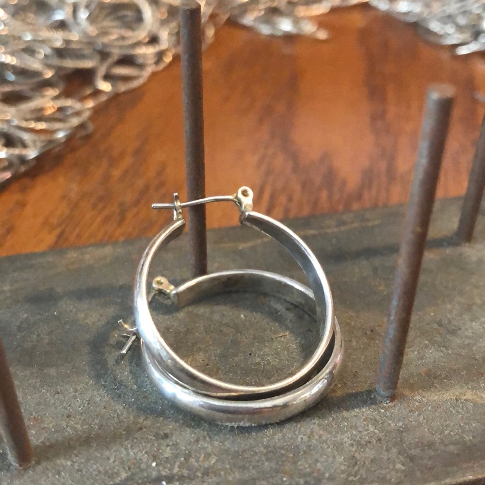 Silver plated hoop earrings